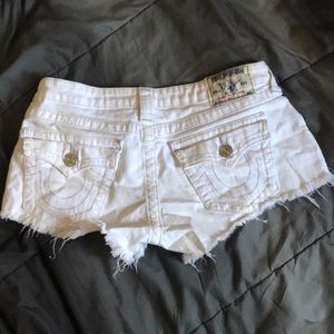 White True Religion low cut shorts